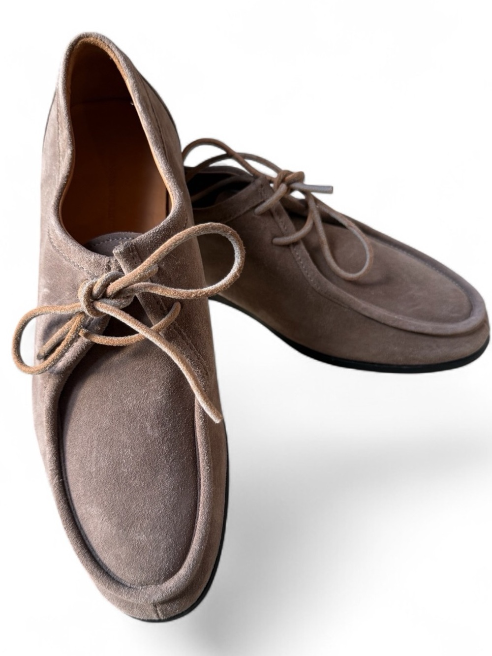 Banana Republic Taupe Suede Lace-Up Moc Toe Oxfords Shoes Size 8.5